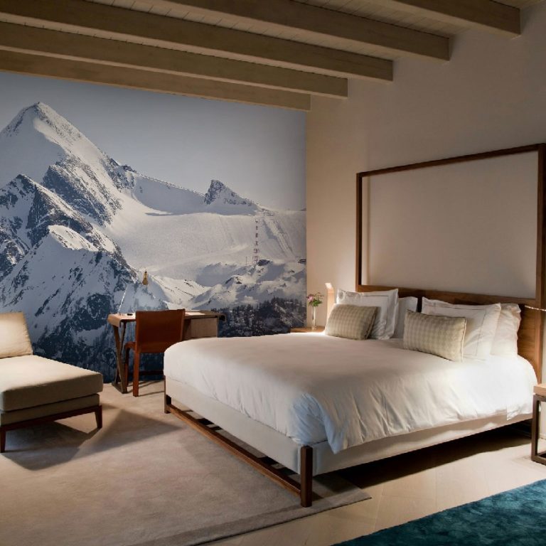 fotobehang bergen geeft rust in je slaapkamer